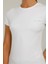 Basıc Modal C Neck Beyaz Kadın Kısa Kol T-Shirt W-CT131 4