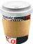 8 Oz Beyaz Kapaklı Tutamaçlı Karton Bardak Latte Kahve Kağıt Bardak Sleeve 250 ml 100'lü 1