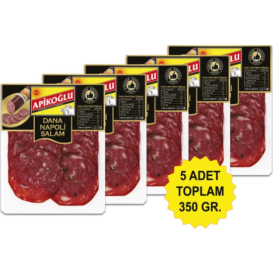 Apikoğlu Dana Napoli Salam Beşli Paket (Toplam 350 Gr.)