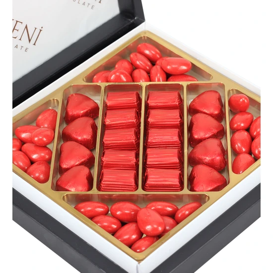 Vaveni Kırmızı Kalp Hediye Çikolata Kutusu