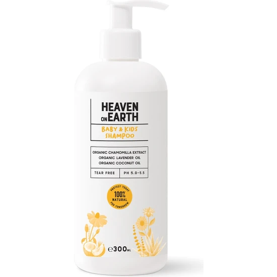 Heaven on Earth HonE Vegan %100 DOĞAL ve ORGANİK içerikli Bebek ve Çocuk Şampuanı/100% Natural Baby&Kids Shampoo-300mL