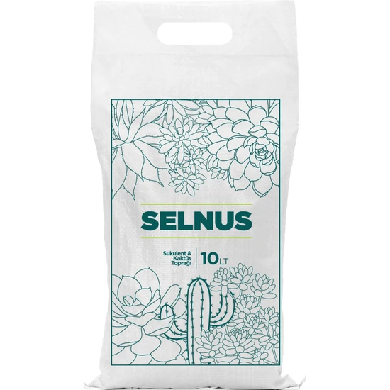 Selnus Sukulent & Kaktüs Toprağı 10 Litre - Gübre Katkılı, Teraryum, Sedum, Kaktüs, Sukulentler Için Toprak