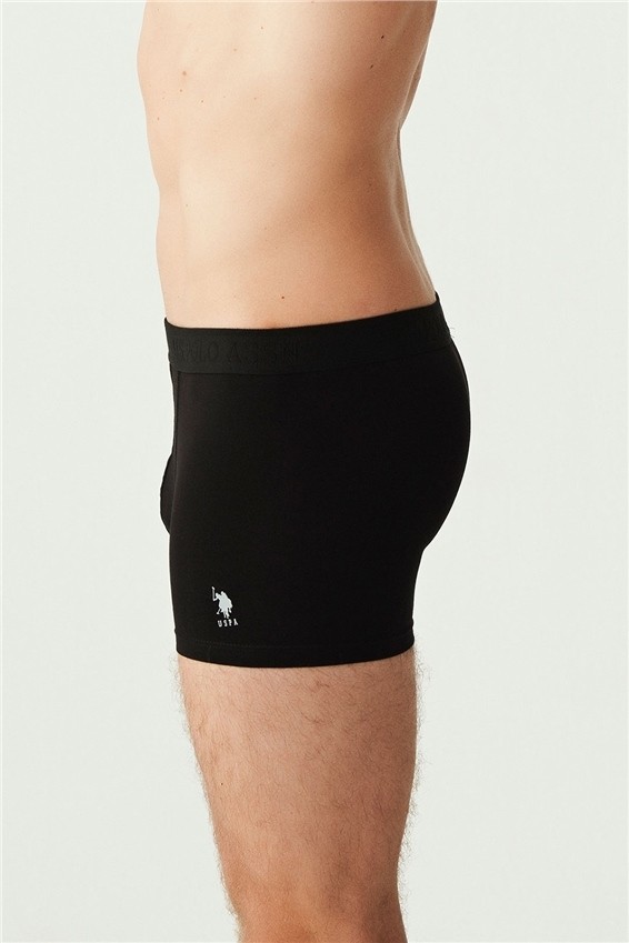 U.S. Polo Assn. Erkek Siyah 3'lü Boxer 80173 görsel 3