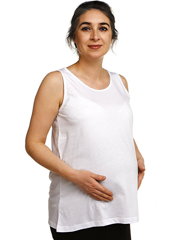 Baby Mom Kolsuz Rahat Kalıp Modal Pamuklu Hamile Tshirt