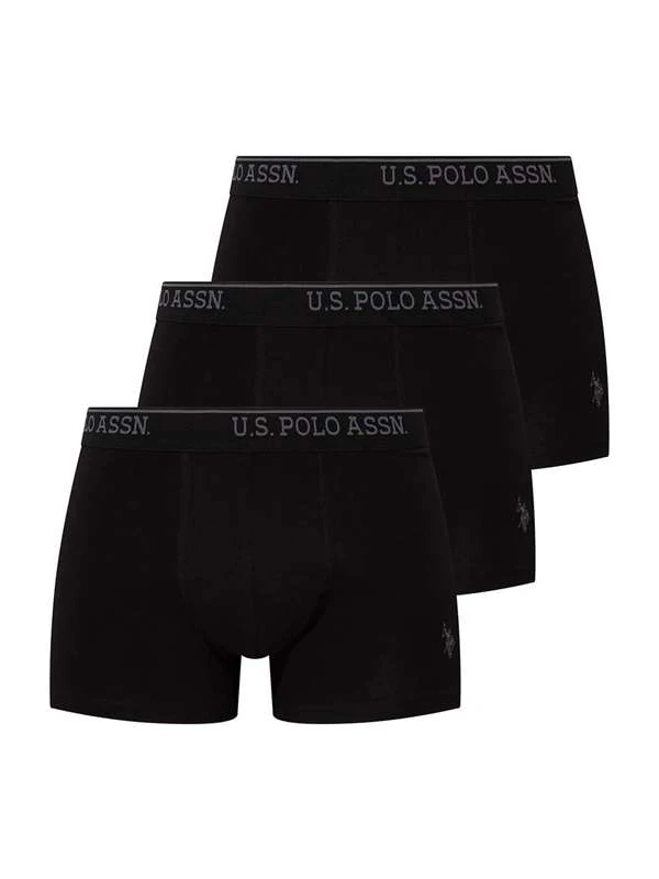 U.S. Polo Assn. Erkek Siyah 3 Lü Boxer 80097