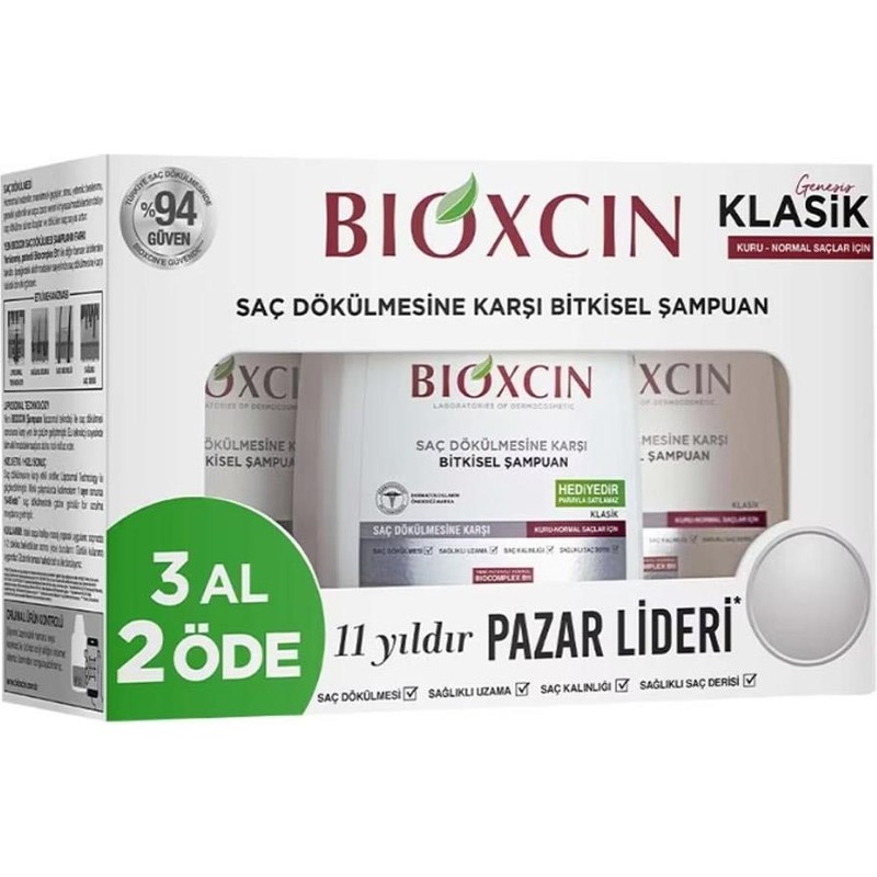 Bioxcin Bioxcin genesis Kuru ve Normal Saçlar Için Şampuan 3 x 300 ML -VB805