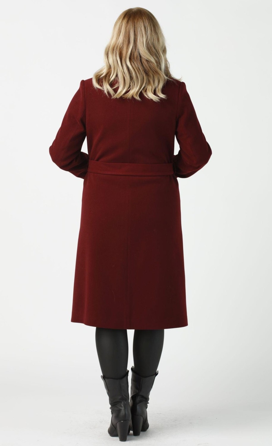 Moda Berray 904 Bordo Mono Yaka Torba Cepli Kaşe Kaban görsel 4