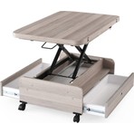 Mutlu Alışveriş Merkezi Akıllı Sehpa Sihirli Sehpa Fonksiyonel Orta Sehpa Açılabilir Sehpa Tekerlekli MASA104 64X98 Cordoba