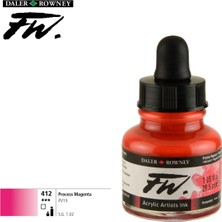 Daler Rowney Likit Akrilik Pistole Mürekkebi Fw Ink 29.5ml 412 Process Magenta