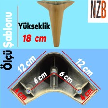 Nzb Lüks Mobilya Kanepe Sehpa Tv Ünitesi Koltuk Ayağı 18 cm Açık Kahverengi Desenli Baza Ayak