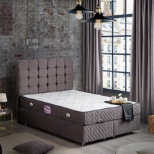 Setay Duke İkili Set Çift Kişilik Baza Başlık - Antrasit Gri