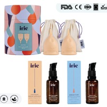 İrie Adet Kabı Regl Kabı Menstrüel Kap Menstrual Cup (2'li Paket) + Intim Yıkama Adet Kabı Temizleyici Ph Dengeli  + Su Bazlı Intim Nemlendirici Ph Dengeli Hassas Bölge Kayganlaştırıcı