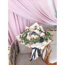 Destina Tasarım Yapay Kız Isteme Buketi / Indigo Krem Söz -Isteme Buketi