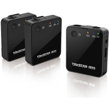 Takstar V1 Dual Kablosuz Yaka Mikrofonu Telsiz Kamera Telefon Video Mikrofonu Andorid Uyumlu ( 2 Alıcı + 1 Verici )