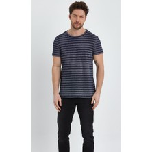 Alexander Gardi Çizgili Bisiklet Yaka T-Shirt (138281)