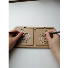 Ahşap Oyuncak Odası Ahşap Montessori El Kası Geliştirme Spiral Çizgi Oyunu Sağ Beyin Sol Beyin Gelişim
