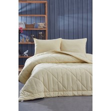 Komfort Home Tek Kişilik %100 Pamuk Kumaş Yorgan+Yastık / Sarı