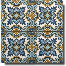 Ikbal Çini Seramik 10X10 Desenli Sırlı Porselen Karo 5'li 1 Paket ICS30