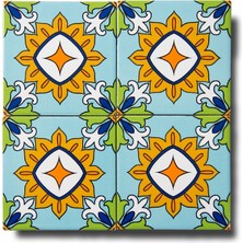 Ikbal Çini Seramik 10X10 Desenli Sırlı Porselen Karo 5'li 1 Paket ICS26