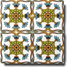 Ikbal Çini Seramik 10X10 Desenli Yer Karosu 5'li 1 Paket ICS24