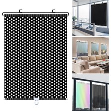Karartma Perde Araba Yatak Odası Mutfak Gizlilik 45X125CM Siyah Dotlar ve 45X125CM Argent (Yurt Dışından)