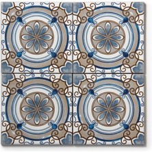 Ikbal Çini Seramik 10X10 Desenli Dekor Seramik 5'li 1 Paket ICS148