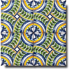 Ikbal Çini Seramik 10X10 Desenli Tepsi Karosu 5'li 1 Paket ICS132