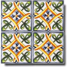 Ikbal Çini Seramik 10X10 Desenli Tepsi Karosu 5'li 1 Paket ICS131