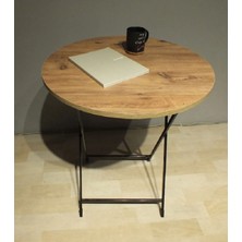 Tubix Masa Sandalye Katlanır Bistro Takımı 60CM (Çam Desenli, Beyaz, Siyah Mermer Desenli)