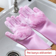 Dikenli Silikon Evcil Hayvan Tüylü Banyo 2'si 1 Arada Eldiven (Yurt Dışından)