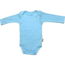 Vitmo Çıtçıtlı  bebek Body Zıbın Askılı Düz Mavi Renk