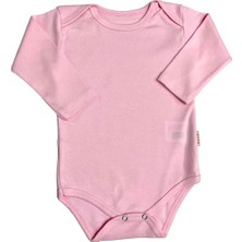 Vitmo Çıtçıtlı  bebek Body Zıbın Askılı Düz Pembe Renk