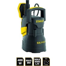 Stanley SXUP400PCE  Temiz Su Için Dalgıç Pompa (400 W, Maks. Akış Hızı 9.000 L/sa, Maks Basma Yüksekliği 8 M)