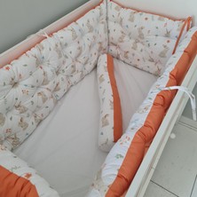 Babynest Dünyası 70X130 Pike Kumaş Beşik 4 Kenar Koruma Takımı Yılan Yastık Hediyeli Kenar Koruma