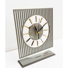 Asse Tasarım Long Line Mirrored Desk Clock ( Masa Saati 20X24 ) Sessiz Mekanizma