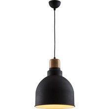 Avonnı AV-4100-A2-BSY-30 Siyah Boyalı Modern Avize E27 Metal Ahşap 30CM