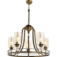 Avonnı AV-1597-5E Eskitme Kaplama Modern Avize E27 Metal Cam 62CM