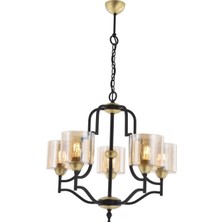 Avonnı AV-4162-5E Eskitme Kaplama Modern Avize E27 Metal Cam 62CM