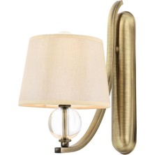 Avonnı AP-1597-1ES Eskitme Kaplama Aplik E27 Metal Kumaş Cam 15X25CM