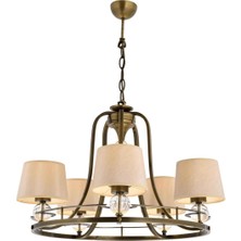 Avonnı AV-1597-5ES Eskitme Kaplama Modern Avize E27 Metal Cam Kumaş 65CM