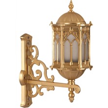 Avonnı BAP-68051-BSA-M1-OP Sarı Boyalı Dış Mekan Aydınlatma E27 Aluminyum Döküm Dip Polikarbon Cam 34X20CM