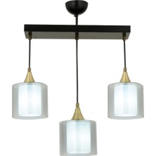 Avonnı AV-65233-3Y-BSY-F Siyah Boyalı Modern Avize E27 Metal Cam 60X14CM