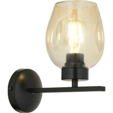 Avonnı AP-65246-1BSY Siyah Boyalı Aplik E27 Metal Cam 20X27CM