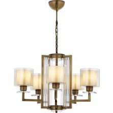 Avonnı AV-60190-5E Eskitme Kaplama Modern Avize E27 Metal Cam 70CM