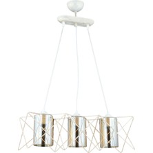 Avonnı AV-65076-3Y-KRM Krem Boyalı Modern Avize E27 Metal Cam 60X20CM