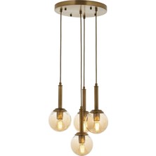 Avonnı AV-60216-4ET Eskitme Kaplama Modern Avize E27 Metal Cam 40CM