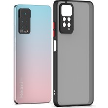 Fibaks Xiaomi Redmi Note 11 Pro Kılıf Mat Parmak Izi Yapmaz Kamera Korumalı Renkli Tuşlu Sert Silikon Kapak