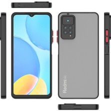 Fibaks Xiaomi Redmi Note 11 Kılıf Mat Parmak Izi Yapmaz Kamera Korumalı Renkli Tuşlu Sert Silikon Kapak