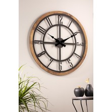 Muyika Design Muyika Bunnela Metal-Ahşap Çerçeveli 80X80CM Dekoratif Duvar Saati Mads