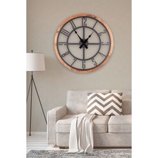 Muyika Design Muyika Bunnela Metal-Ahşap Çerçeveli 80X80CM Dekoratif Duvar Saati Mads